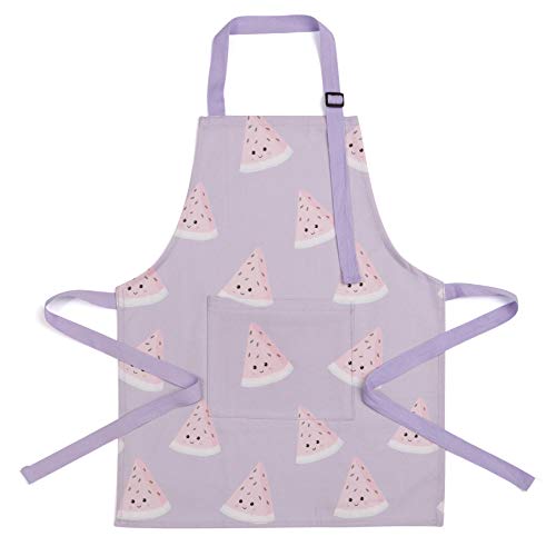 UNICA Kids Apron with Pocket for Everyday Use Durable Cotton Chef Apron for Kids in Pretend Kitchen S for Toddlers Watermelons