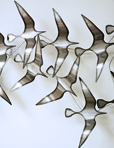 Honcoen Metal Birds Wall Decor Sculpture 3D Wall Art Indoor Home Ornament Gifts Modern Decoration Outdoor Garden Hanging Crafts 53X24 Inch #TOP7