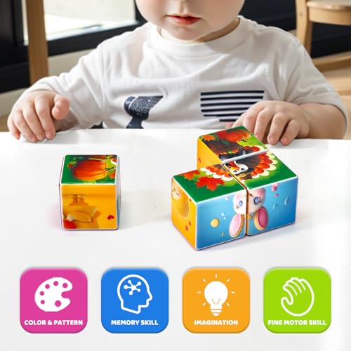 Image of Pairez Toys Magnetic Building Blocks for Toddlers 1-3, Large Puzzle Cubes