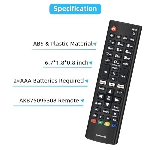Image of BLACKSHEEP Compatible Lg Smart Tv Remote Suitable for Any LG LED OLED LCD UHD Plasma Android Television and AKB75095303 Replacement of Original Lg Tv Remote Control,-(Black)