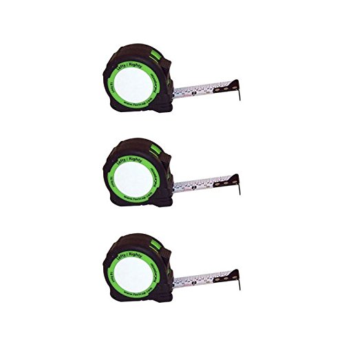 FastCap ProCarpenter Standard/Standard Reverse Measuring Tape - Ideal for Professionals and Home Improvement - with Lever Action Belt Clip and Dual Locking System - 16 foot, 3-Pack - FASTC-3V