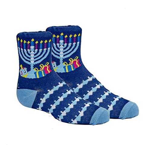 Image of Rite Lite Chanukah Socks, Fun Novelty Jewish Holiday Hanukkah Crew Socks, Party Favor, Accessories and Christmas Youth Crew Socks Gifts, Carded Style Socks