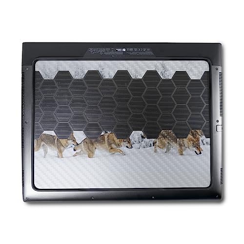Image of MightySkins Carbon Fiber Skin Compatible with Alienware M18 R1 (2023) Full Wrap Kit - Wolf Pack | Protective, Durable Textured Carbon Fiber Finish | Easy to Apply & Change Styles | Made in The USA