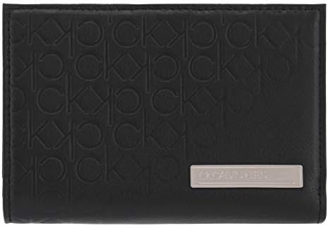 CK ブラックレザー 二つ折り財布 Calvin Klein カルバンクライン 財布 二つ折り CK ブラック