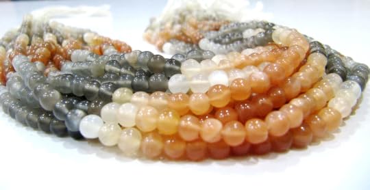 Natural Multi Moonstone Round Plain Smooth Beads 7 mm Strand 13 inches Long