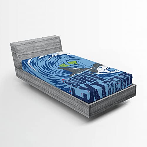 Ambesonne Vintage 2 Pack Fitted Sheet, Extreme Sports Retro, Bed Cover All-Round Elastic Deep Pockets 2 Pieces, Package Contains 2 Twin XL Size Fitted Sheets, Midnight Blue