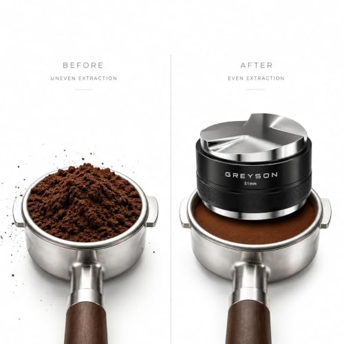 Image of Coffee Distributor and Tamper Double Side Ground Coffee Press Depth Stainless Steel Coffee Tamper Adjustable Espresso Leveler & Tamper Fit for 51mm Portafilter (Tamper)