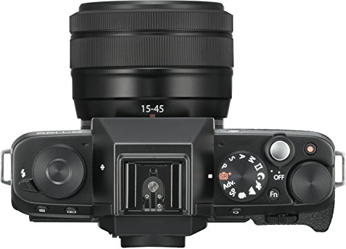 Image of Fujifilm X-T100 24.2 MP Mirrorless Camera with XC 15-45 mm Lens (APS-C Sensor, Electronic Viewfinder, Face /Eye Detection, 3 inch 3-Way Tilt Touchscreen, 4K Video Vlogging, Film Simulations) - Black