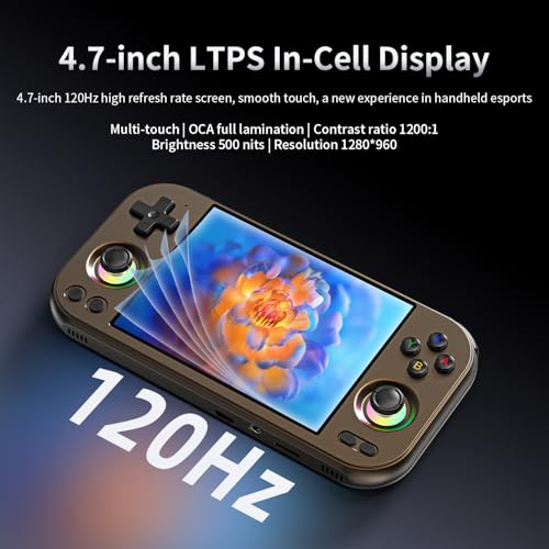Image of Anbernic RG477M Retro Handheld Game Console , 4.7 Inch Touch Screen Aluminum Alloy CNC Android 14 System Support WiFi 6E Bluetooth 5.3 Dimensity 8300 Processor 8+128GB(Chocolate Bronze)