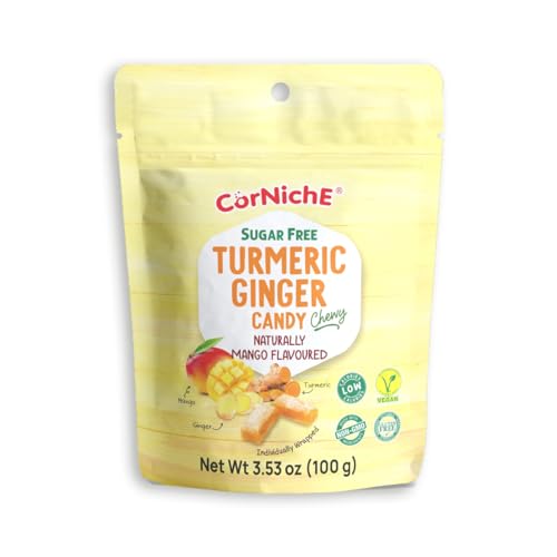 CORNICHE Turmeric Ginger Candy, Anti-Nausea and Digestion Aid, Individually Wrapped Healthy Candy 3.53 Oz Bag (Mango), Small - image 1
