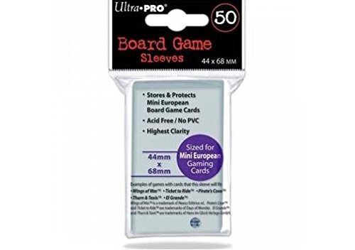 Ultra Pro Board Game Sleeves - Mini European [44mm x 68mm] Pack of 12
