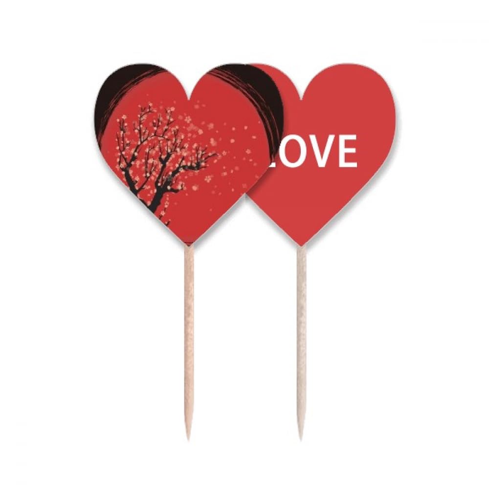 Cure-dents drapeau cœur rouge blanc pour identifier facilement vos cupcakes