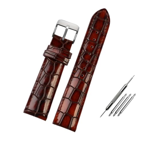 SiChouwz 18mm 20mm 22mm �u���[�u���C�g���U�[�X�g���b�v �N���R�_�C�������v�����Y�E�H�b�`�o���h�ɑΉ�(Brown-silver,20mm)