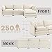 ROWHY Oversized Modular Sectional Sofa with Movable Ottoman, 112 Inch 4 Seat Modern Corduroy Sofa Set, Convertible L Shaped Couch for Living Room and Office, Beige