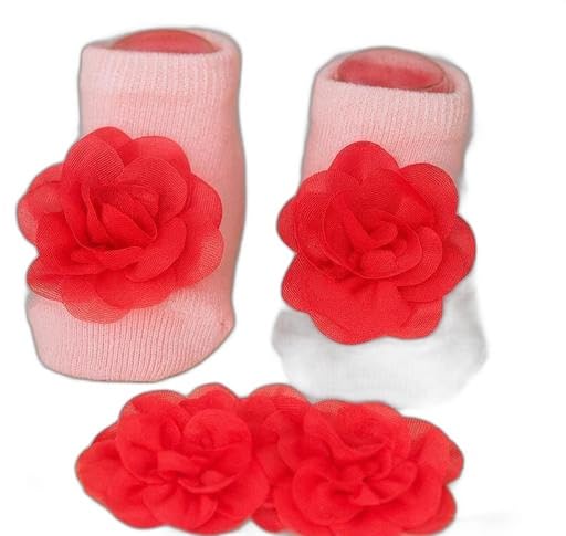 Soft Cotton Booties & Matching Hairband Set for Baby Girls (0?12 Months)|PRA-P178-3-6 Months-image-47