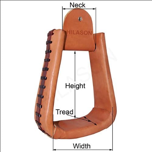 HILASON Engraved Aluminum Visalia Stirrups 2 Inch Wide Leather Wrapped Tread