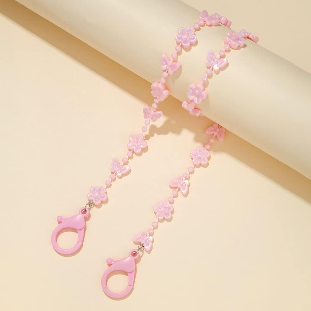 HOOENG Glasses Lanyard Eyeglass Strap for Women Eyewear Retainer Anti-Skid with Clips Elegant Sunglass Straps