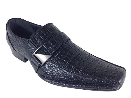 Alberto Fellini Men's Dress Loafers Elastic Slip on with Buckle Fashion Shoes Runs