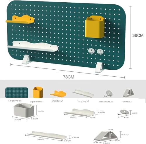 Panneaux de confidentialité vert 78x38cm avec pegboard pour bureau - 3