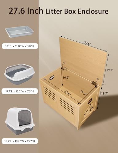 DINZI LVJ Caixa de areia, móveis de caixa de areia flip, boa ventilação, banheiro oculto para gatos,