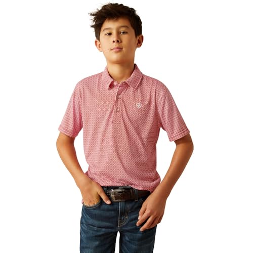 Ariat Boy's White Tropical Print Polo4