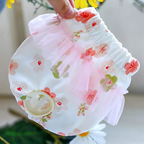 Image of Small Dog Sanitary Panties, Lace Washable Reusable Cute Puppy Panties Pet Underwear Diaper Physiological Shorts for Female Girls Dogs(Cherry Blossom,XS)