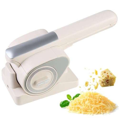 Trituradora de queso eléctrica de mano inalámbrica, cortador giratorio automático recargable con 2 tambores, para queso, nueces, chocolate, verduras, preparación de alimentos de cocina