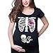 Produktbild Battnot Damen Umstandsmode Blusen Sommer Kurzarm Bequeme Schwangerschaft Skeleton Drucken Oberteil Mutterschafts Grosse Grössen Umstandstop, Frauen Umstandstunika Weste Womens Kleidung T-Shirt S-XXL