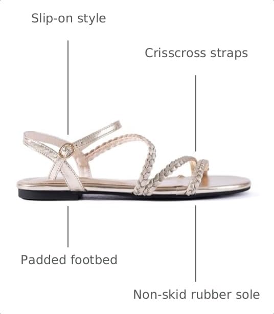 Image of Mtzyoa Women Flat Sandals Dressy Strappy Gladiator Summer Ankle Strap Nude Open Toe Comfortable Wedding Casual Leather Ladies Party Trendy Vacation
