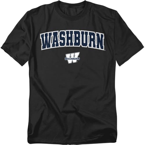 Washburn University Arch Logo Black Unisex Adult T Shirt, Black, 4X-Large