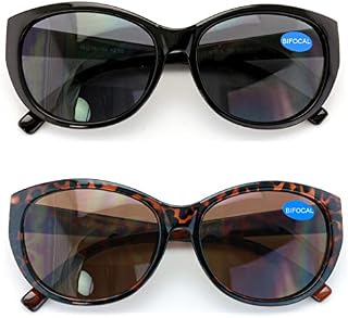 2 Pairs Women Bifocal Reading Sunglasses Reader Glasses Cateye Vintage Jackie Oval