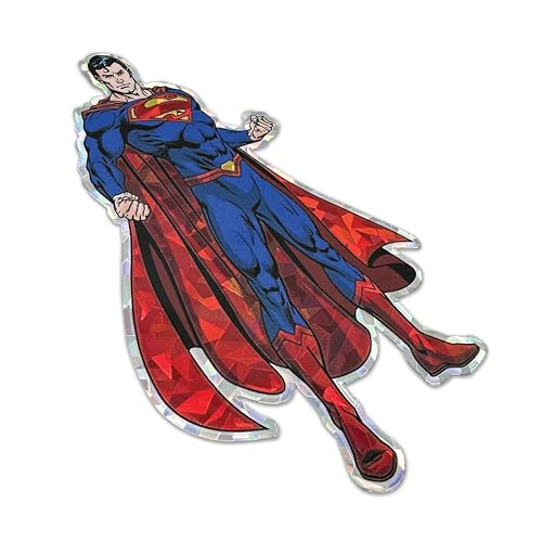 Image of Elektroplate Superman Man of Steel Reflective Car Decal Red 4.2 inch | Officially Licensed DC Comics - Weatherproof Automotive Grade Sticker for Water Bottle, Laptop & More - Made in the USA