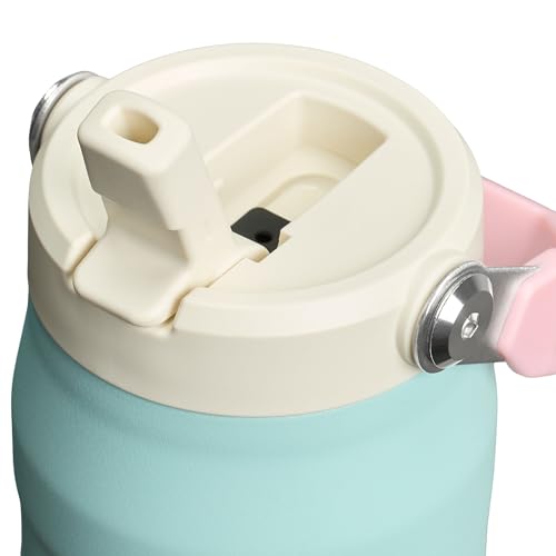 Stanley IceFlow Flip Straw 2.0 Water Bottle 24 oz | Built-In Straw for Travel and Sports | Lightweight and Leak Resistant | Insulated Stainless Steel | BPA-Free | Poolside - Image 3