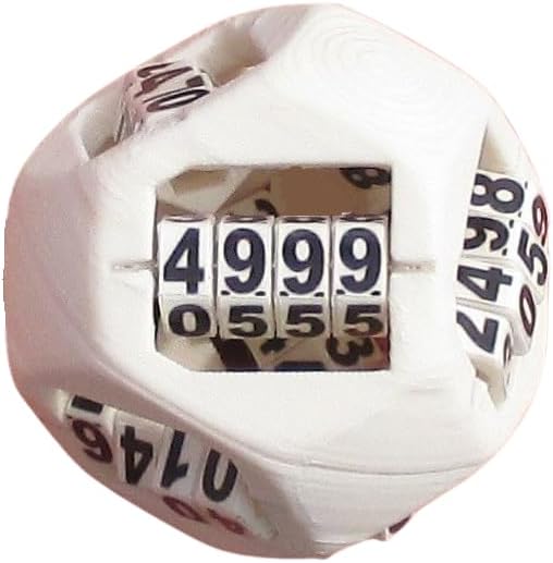 The Insane D-5000 Game Die. 8-Sided Patent Die that Displays All Numbers from 0 to 4999 in Equal Probability. Reel Dice by Dream Dice. for RPG or Just for Fun.