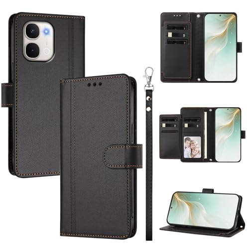 Étui Vivo Y51 Pro 5G clapet noir idéal pour le travail et les voyages