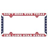 Plástico duradero. Marco de matrícula de plástico de 15 x 30 cm con texto \"Don\'t Mess With Texas The Lone Star State