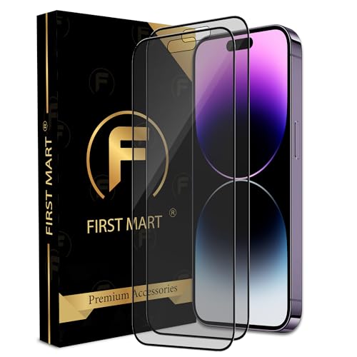 Image of FIRST MART Matte Tempered Glass for iPhone 14 Pro with Edge to Edge Coverage and Easy Installation Kit, Matte Finish, Pack of 2