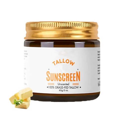 Protector solar de sebo SPF 30, bálsamo solar de sebo natural alimentado con pasto para la piel, crema solar de protección diaria de la piel con fórmula no grasa (1PC)