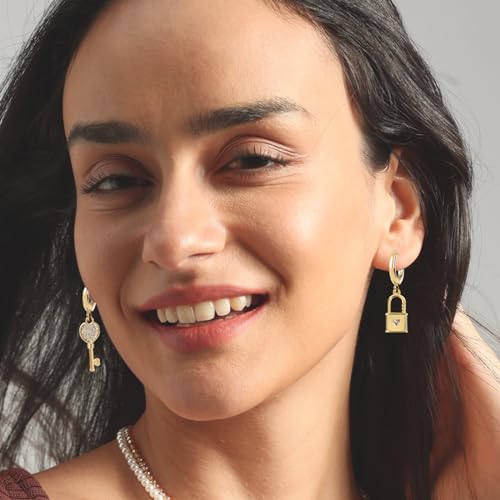 Gold Huggie Hoop Earrings for Women, Gold Plated Sun Moon Star Hoop Dangle Earrings, Huggies Hoop Hypoallergenic Earrings Dainty Jewelry for Wife Anniversary Birthday Wedding Gift for Her4