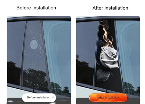 Image of 2pcs /1set Car B Pillar Sticker Decal Upgraded Vinyl Car Decals Body Side Stickers,Wolf Lions Rose Tigers Graphics Scratch Cover Large Sticker for Car Auto Van SUVs Trucks 19.6'' (Blue Wolf)