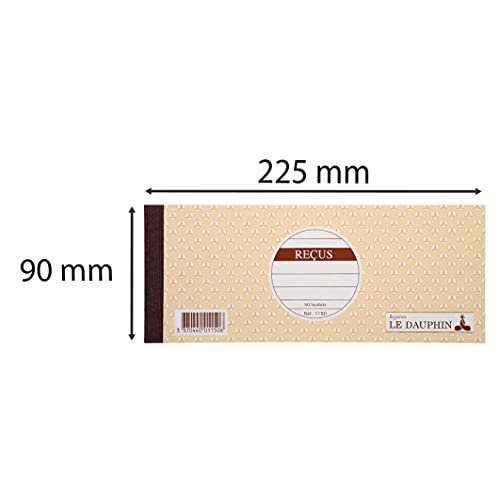 Le Dauphin - Ref. 1150D – 10 Stück Stammbücher ohne MwSt.-Angabe – 50 Blatt vorgedruckt – Format horizontal 9 x 22,5 cm – Umschlag lackiert