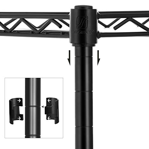 Foto von SONGMICS Gewürzregal mit 3 Ebenen, Küchen-Organizer, aus Metall, mit PP-Platten, verstellbare Regalebene, 15 x 40 x 39,5 cm, schwarz LGR025B01