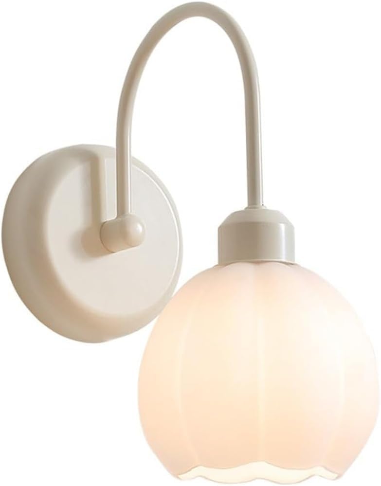 Glass Wall Sconce Modern Minimalist Iron Frame Three Color Dimmable Accent Light for Bedroom Bedside and Hallway