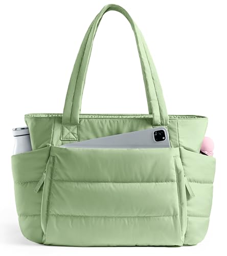 30% Off Quilted Puffer Tote Bag for Women with Zipper