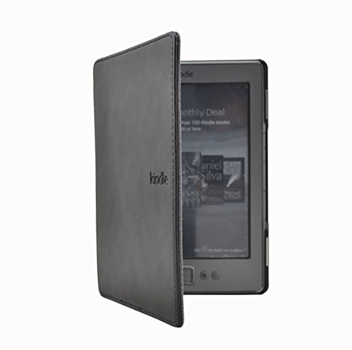 Huasiru PU Leather Case Cover for Amazon Kindle 4 & Kindle 5 Generation (Button Version) Only, Black