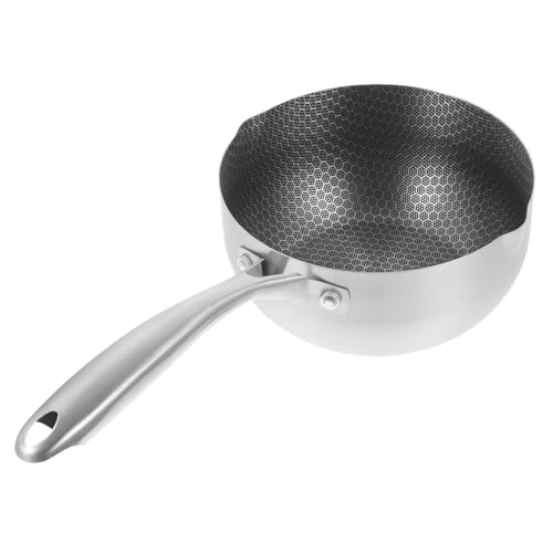 UKCOCO Sartén Inoxidable Antiadherente para Cocina para Ramen Frying Pan Compacto Duradero y de Limpiar