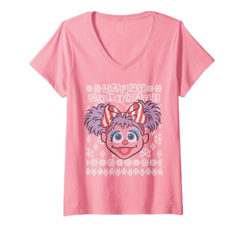 T-shirt col en V Abby Cadabby Sesame Street pour éviter le pull de Noël chaud