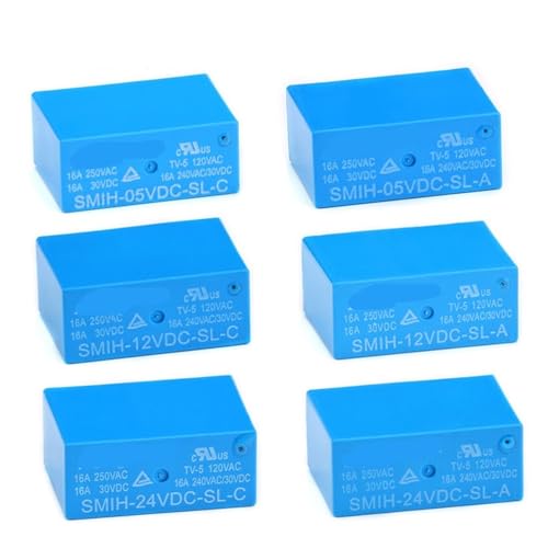 Relais SMIH-24VDC-SL-A 6Pin 16A 250V pour circuits imprimés lot de 5 pièces