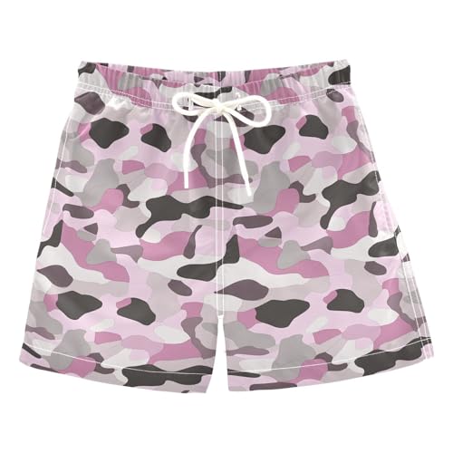 JUNZAN Cyan Camo Boys Swim Trunks Toddler Swimming Trunks for Boy Beach Swim Shorts