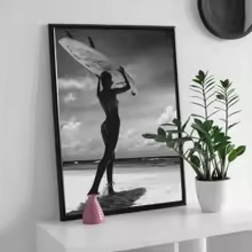Affiches sur toile Surfer Girl pour un salon style bord de mer